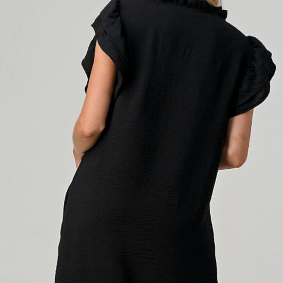 Summer A Line Dress - With Flutter Sleeve in Black - NWT - Picture 3 of 6